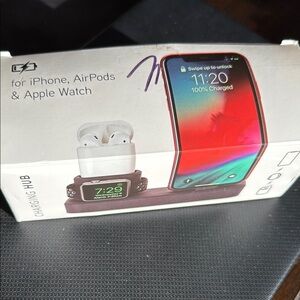 3-in-1 Charging Hub for iPhone, AirPods & Apple Watch - Black